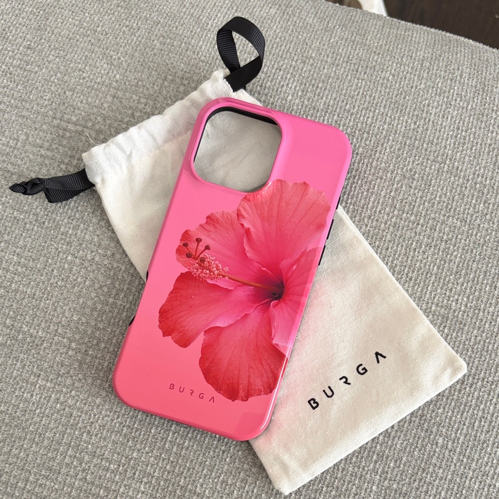 Burga Pink iPhone 16 pro max Hibiscus Floral Phone Case - Picture 3 of 3